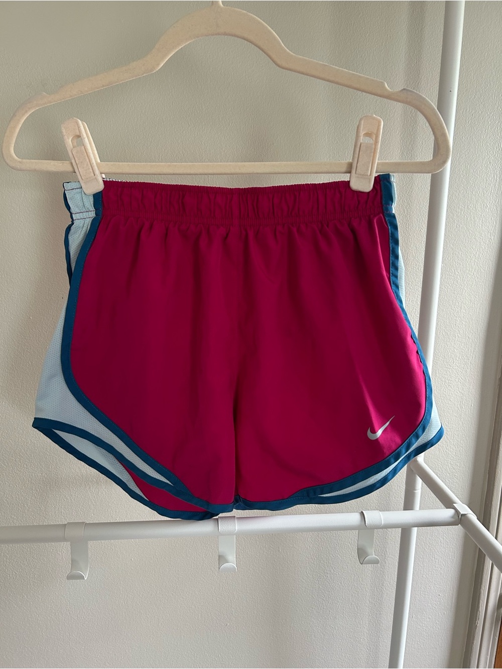 Nike dri fit pink lined running shorts size S